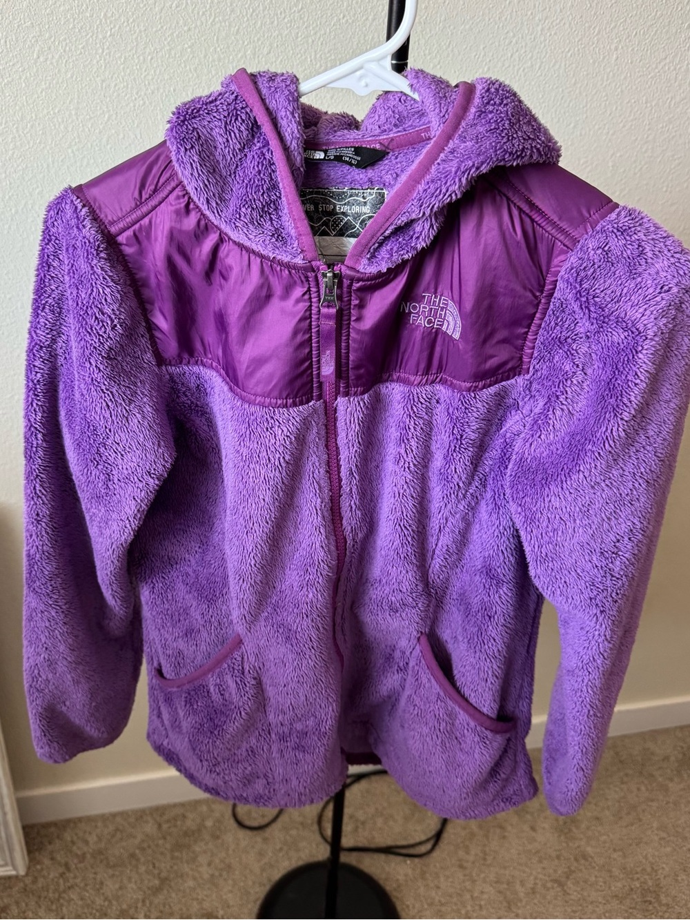 The North Face Girls’ Purple Plush Fleece Zip-Up Jacket